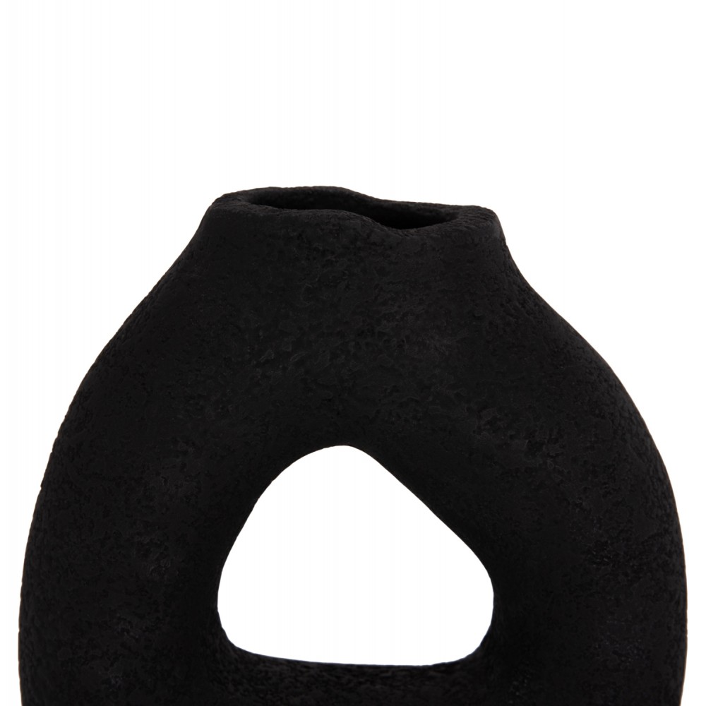 Επιτραπέζιο διακοσμητικό βάζο "DECANT" από τερακότα σε χρώμα μαύρο 17.5x6.5x17