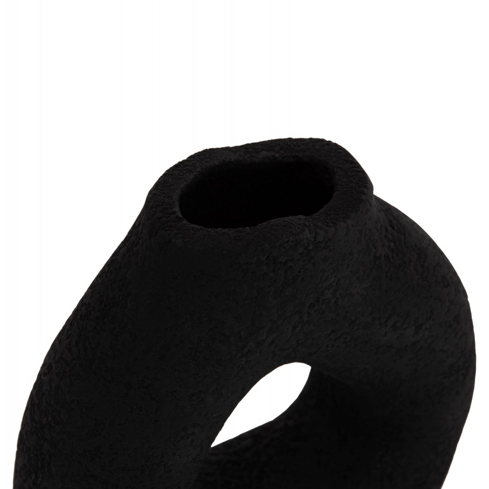 Επιτραπέζιο διακοσμητικό βάζο "DECANT" από τερακότα σε χρώμα μαύρο 17.5x6.5x17