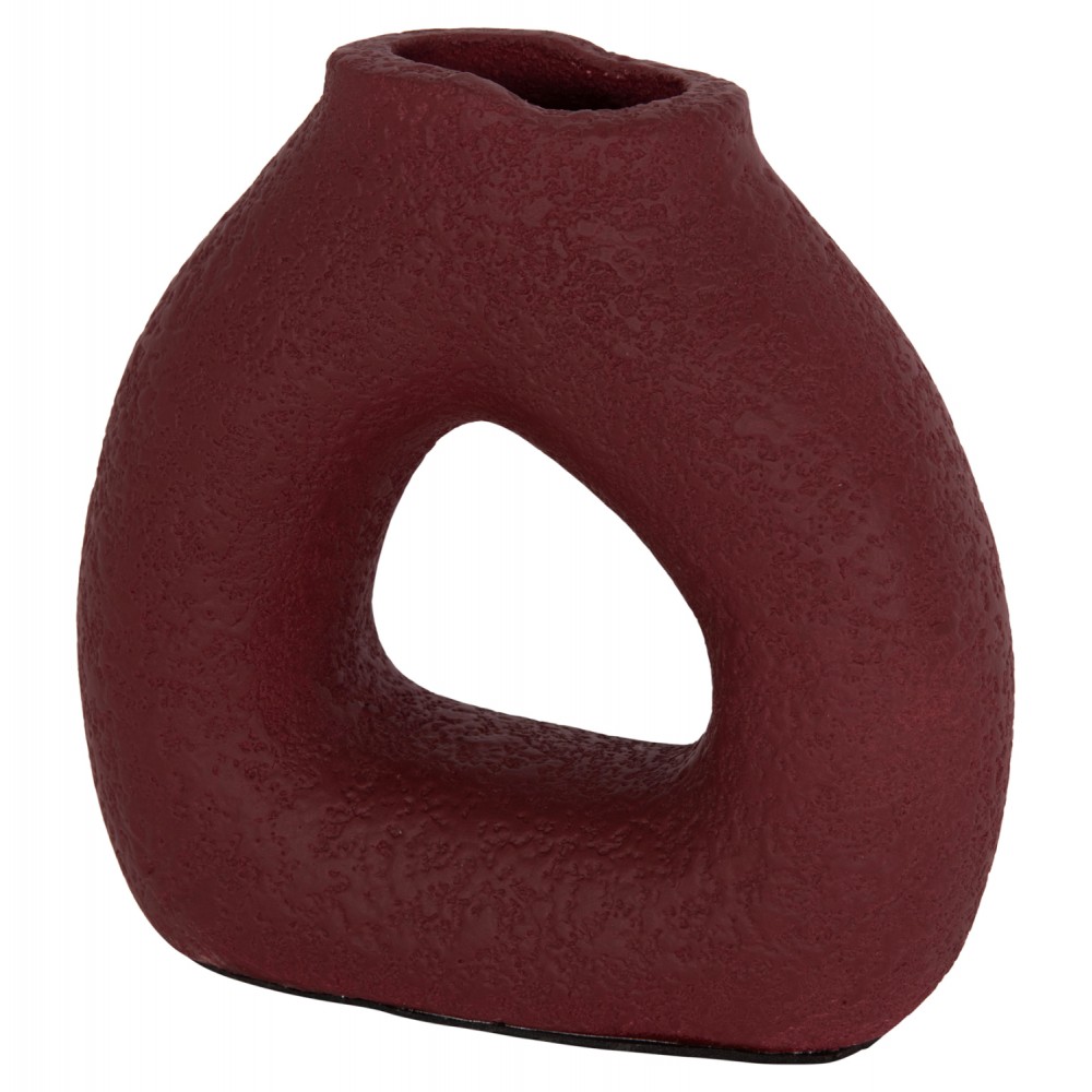 Επιτραπέζιο διακοσμητικό βάζο "DECANT" από τερακότα σε χρώμα βυσσινί 17.5x6.5x17