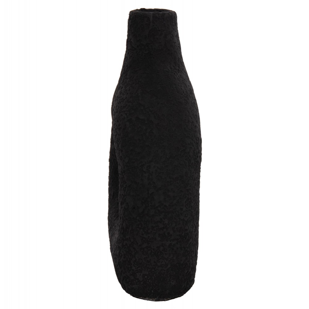 Επιτραπέζιο διακοσμητικό βάζο "DECANT" από τερακότα σε χρώμα μαύρο 17x6.5x20