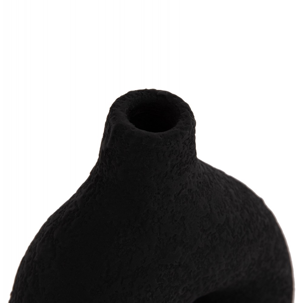 Επιτραπέζιο διακοσμητικό βάζο "DECANT" από τερακότα σε χρώμα μαύρο 17x6.5x20