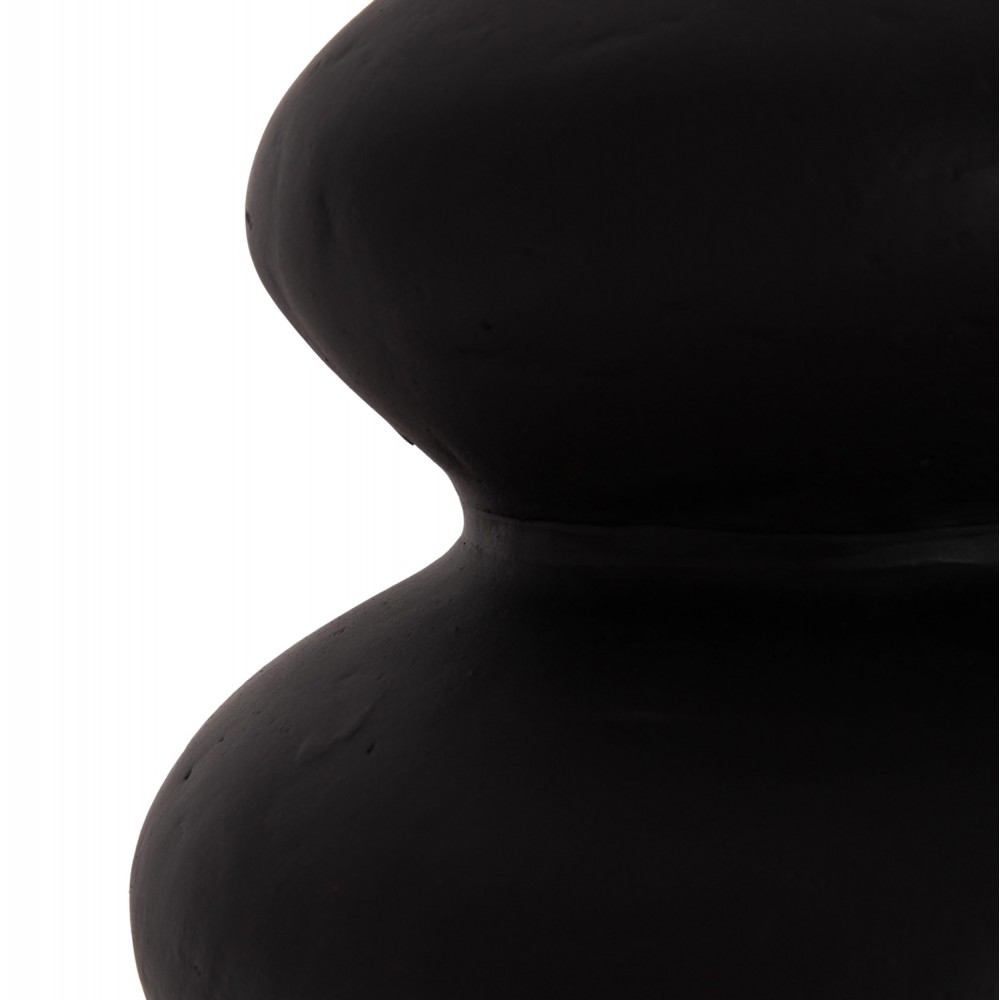 Επιτραπέζιο διακοσμητικό βάζο "CHELIN" από τερακότα σε χρώμα μαύρο Φ20x25