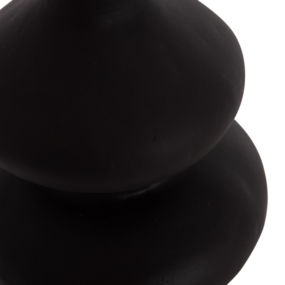 Επιτραπέζιο διακοσμητικό βάζο "CHELIN" από τερακότα σε χρώμα μαύρο Φ20x25