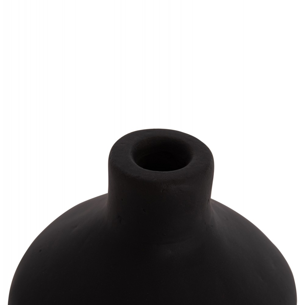 Επιτραπέζιο διακοσμητικό βάζο "CHELIN" από τερακότα σε χρώμα μαύρο Φ20x25