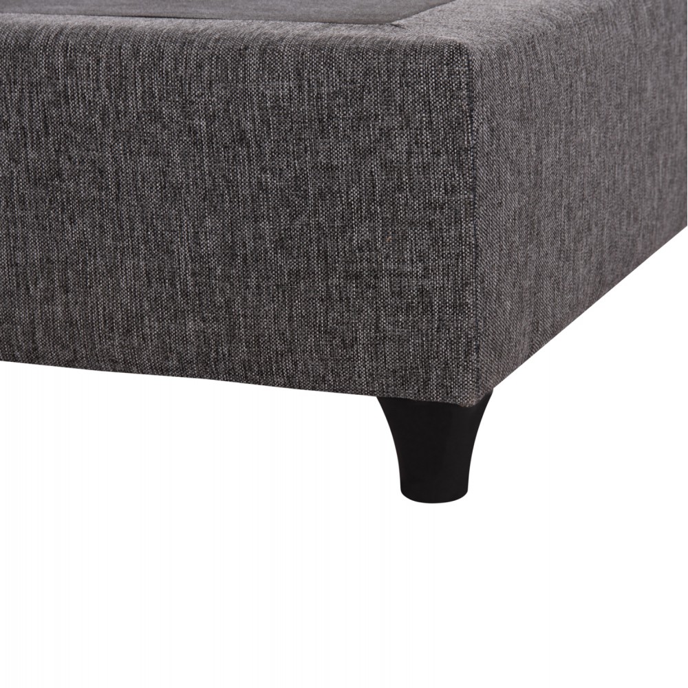 Κρεβάτι-υπόστρωμα διπλό "SIGGY" από ύφασμα σε χρώμα γκρι 160x200