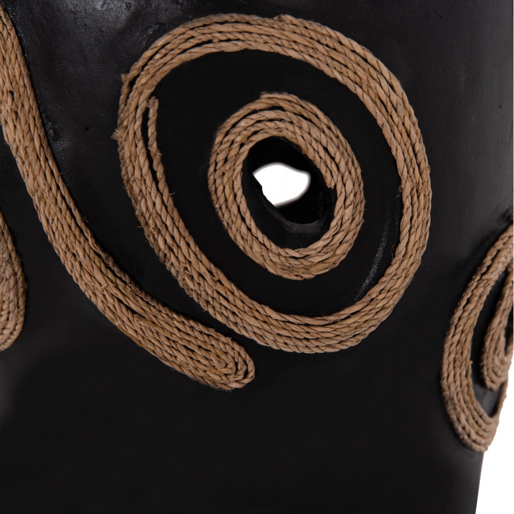 Επιτραπέζιο διακοσμητικό βάζο "DEAN" από τερακότα σε χρώμα μαύρο Φ19x25