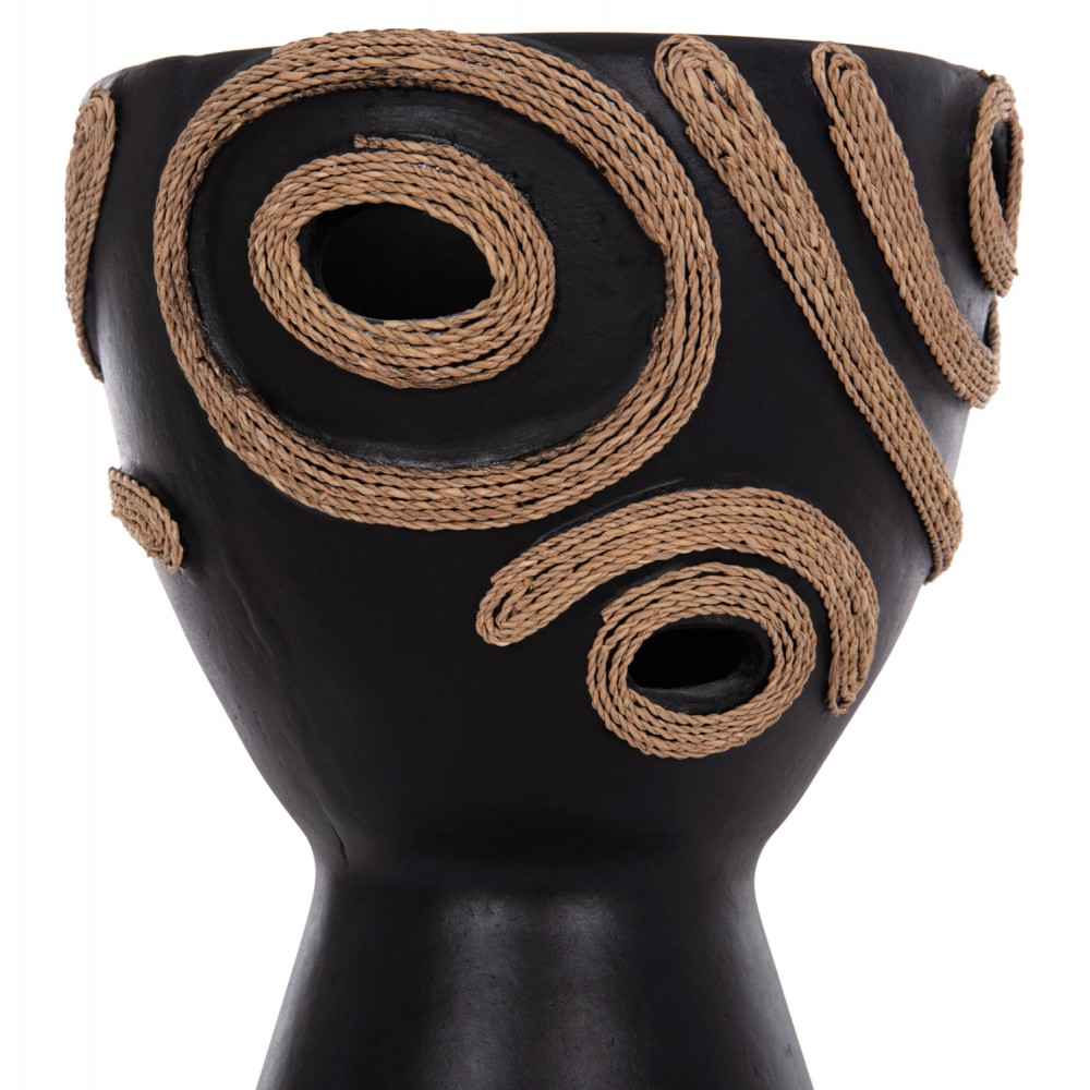 Επιτραπέζιο διακοσμητικό βάζο "DEAN" από τερακότα σε χρώμα μαύρο Φ23x29