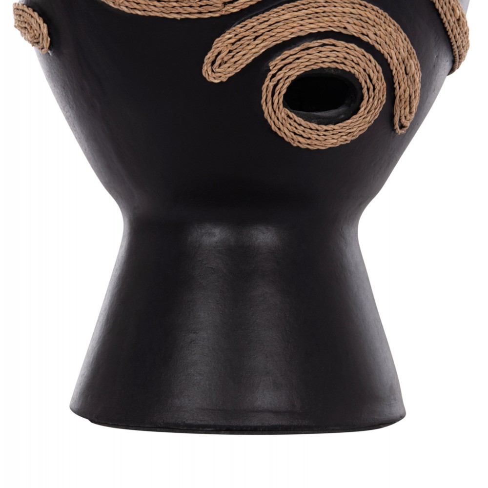 Επιτραπέζιο διακοσμητικό βάζο "DEAN" από τερακότα σε χρώμα μαύρο Φ23x29
