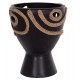 Επιτραπέζιο διακοσμητικό βάζο "DEAN" από τερακότα σε χρώμα μαύρο Φ23x29