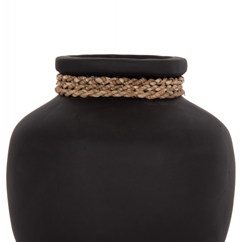 Επιτραπέζιο διακοσμητικό βάζο "CAMMER" από τερακότα σε χρώμα μαύρο Φ22x20