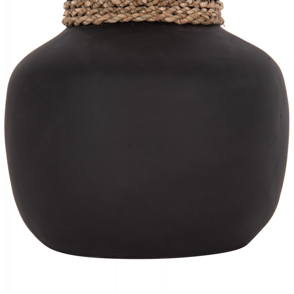 Επιτραπέζιο διακοσμητικό βάζο "CAMMER" από τερακότα σε χρώμα μαύρο Φ22x20