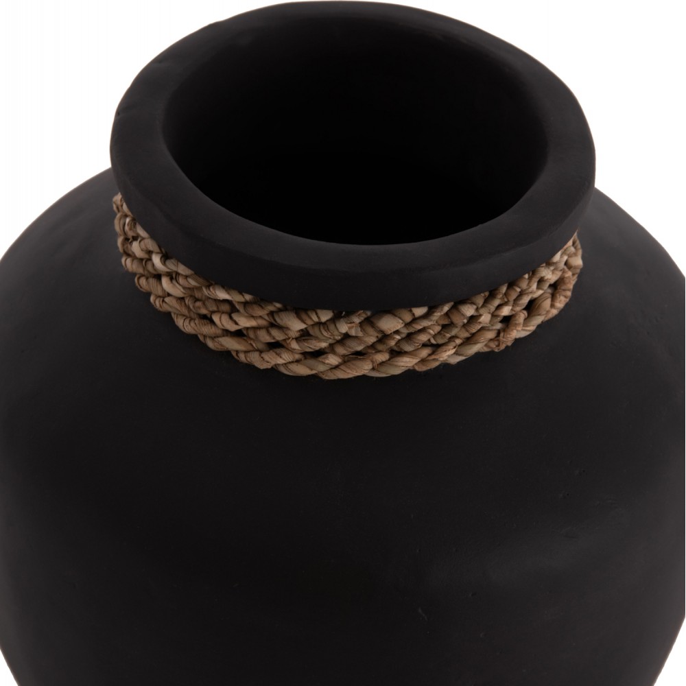 Επιτραπέζιο διακοσμητικό βάζο "CAMMER" από τερακότα σε χρώμα μαύρο Φ22x20