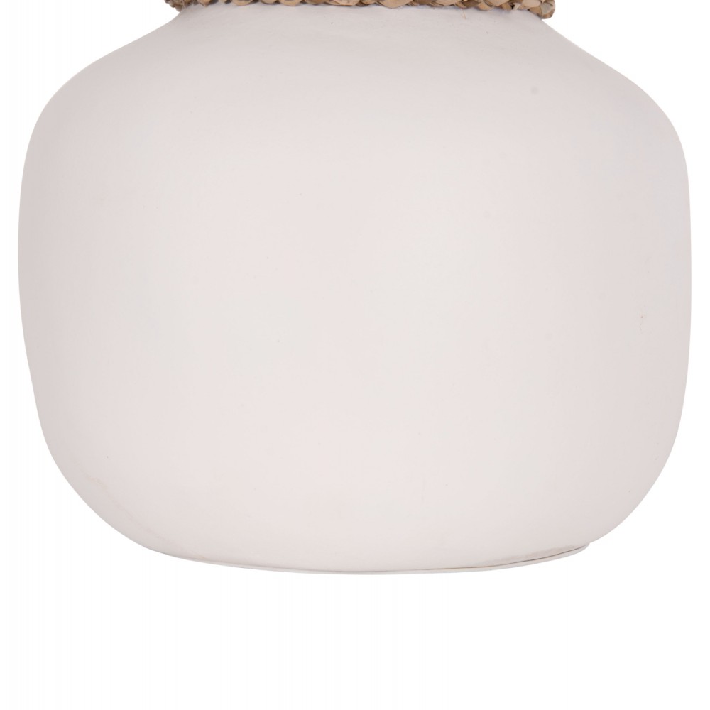 Επιτραπέζιο διακοσμητικό βάζο "CAMMER" από τερακότα σε χρώμα λευκό Φ22x20