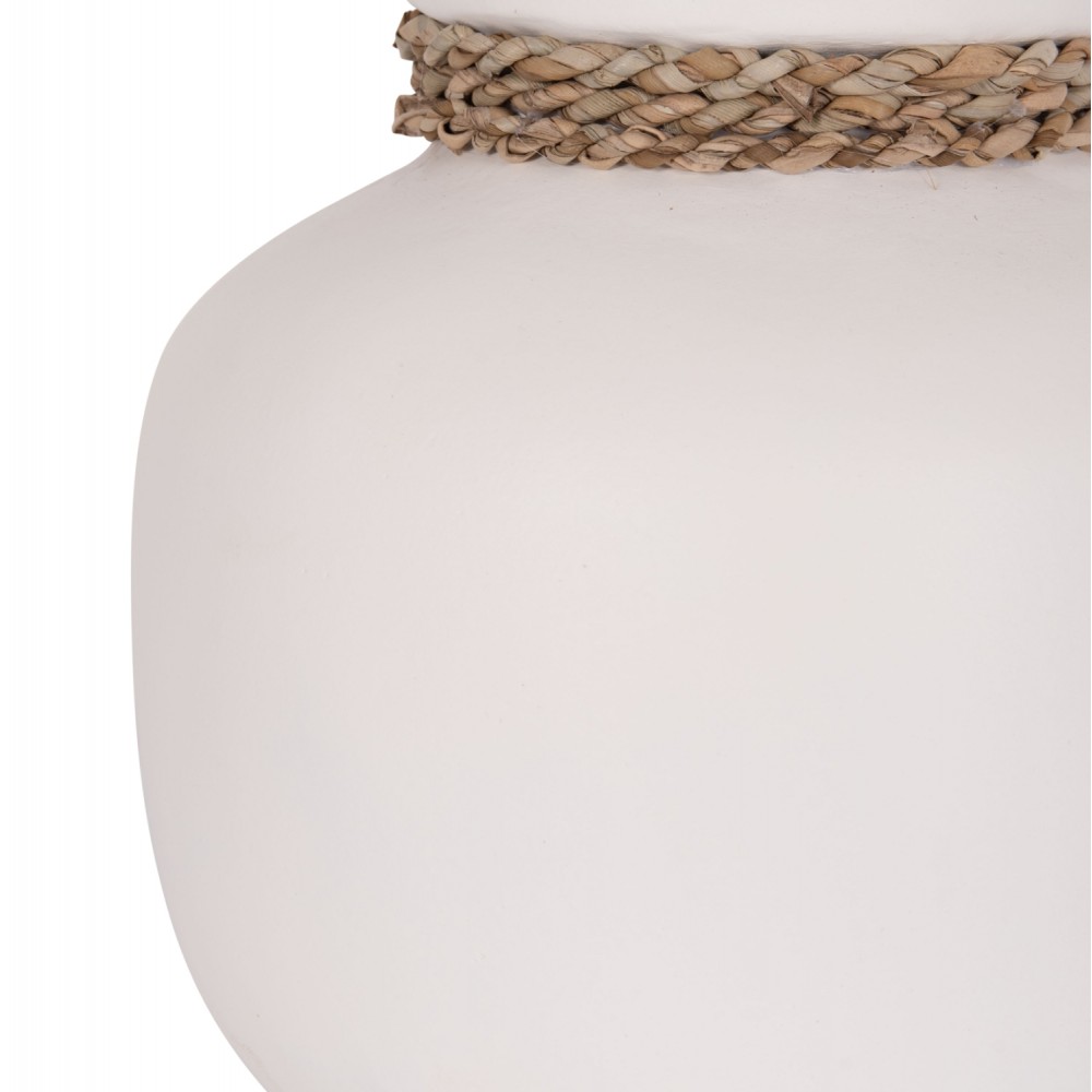 Επιτραπέζιο διακοσμητικό βάζο "CAMMER" από τερακότα σε χρώμα λευκό Φ22x20
