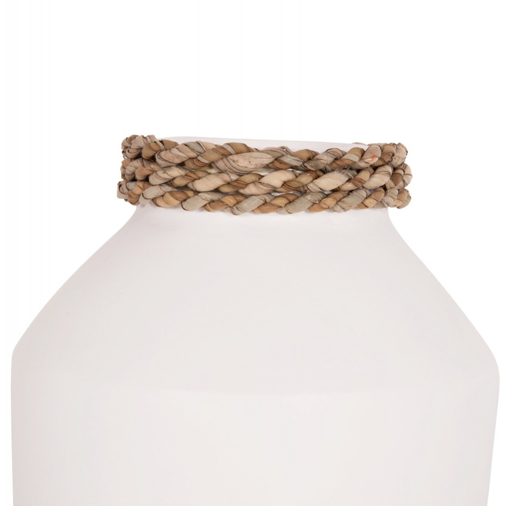 Επιτραπέζιο διακοσμητικό βάζο "CAMMER" από τερακότα σε χρώμα λευκό Φ16x15