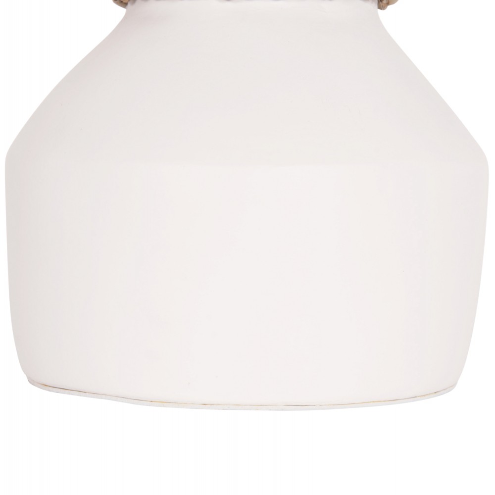 Επιτραπέζιο διακοσμητικό βάζο "CAMMER" από τερακότα σε χρώμα λευκό Φ16x15