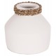 Επιτραπέζιο διακοσμητικό βάζο "CAMMER" από τερακότα σε χρώμα λευκό Φ16x15