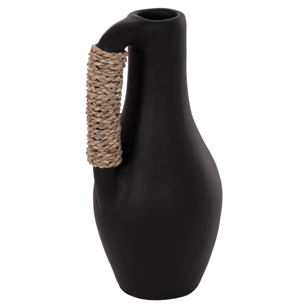 Επιτραπέζιο διακοσμητικό βάζο "CAMMER" από τερακότα σε χρώμα μαύρο Φ18x39