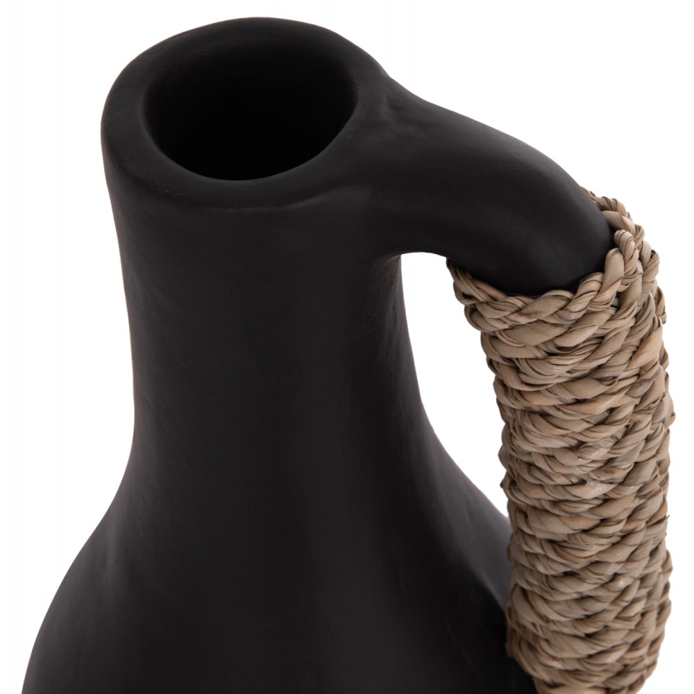 Επιτραπέζιο διακοσμητικό βάζο "CAMMER" από τερακότα σε χρώμα μαύρο Φ18x39