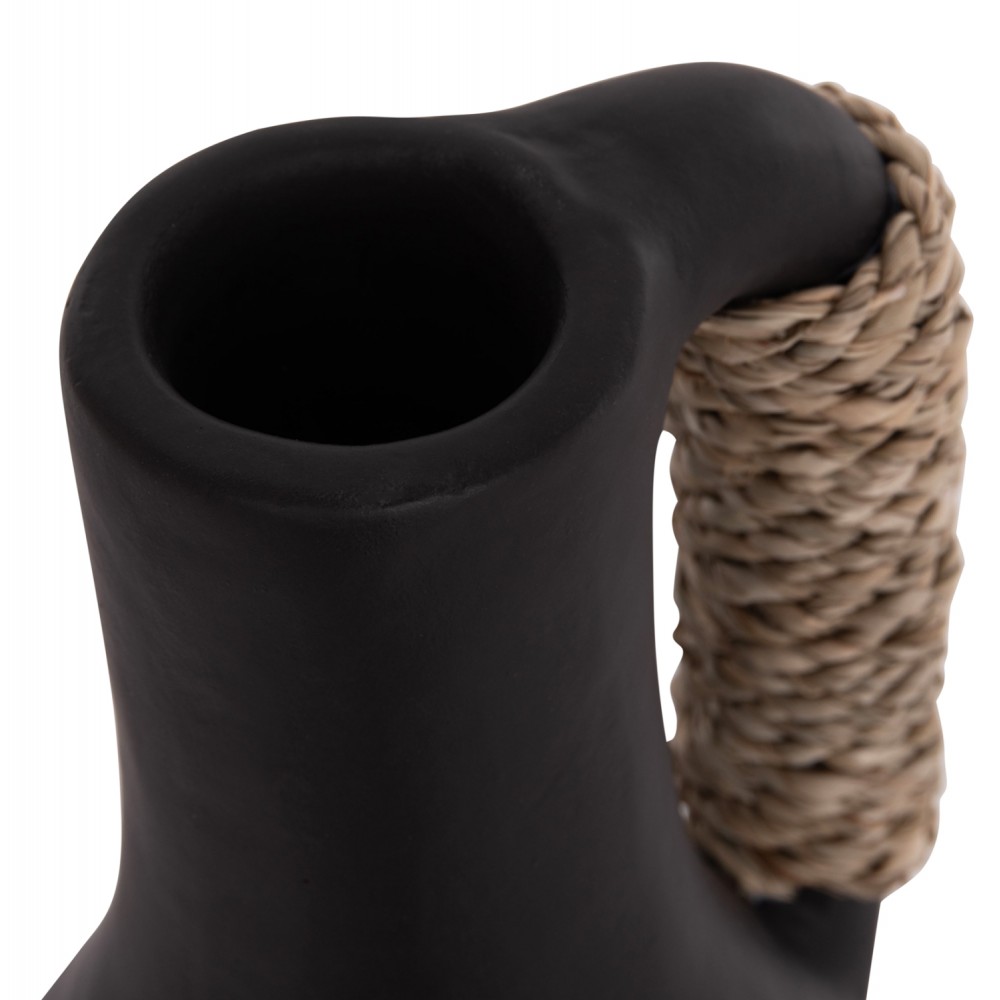 Επιτραπέζιο διακοσμητικό βάζο "CAMMER" από τερακότα σε χρώμα μαύρο Φ18x39