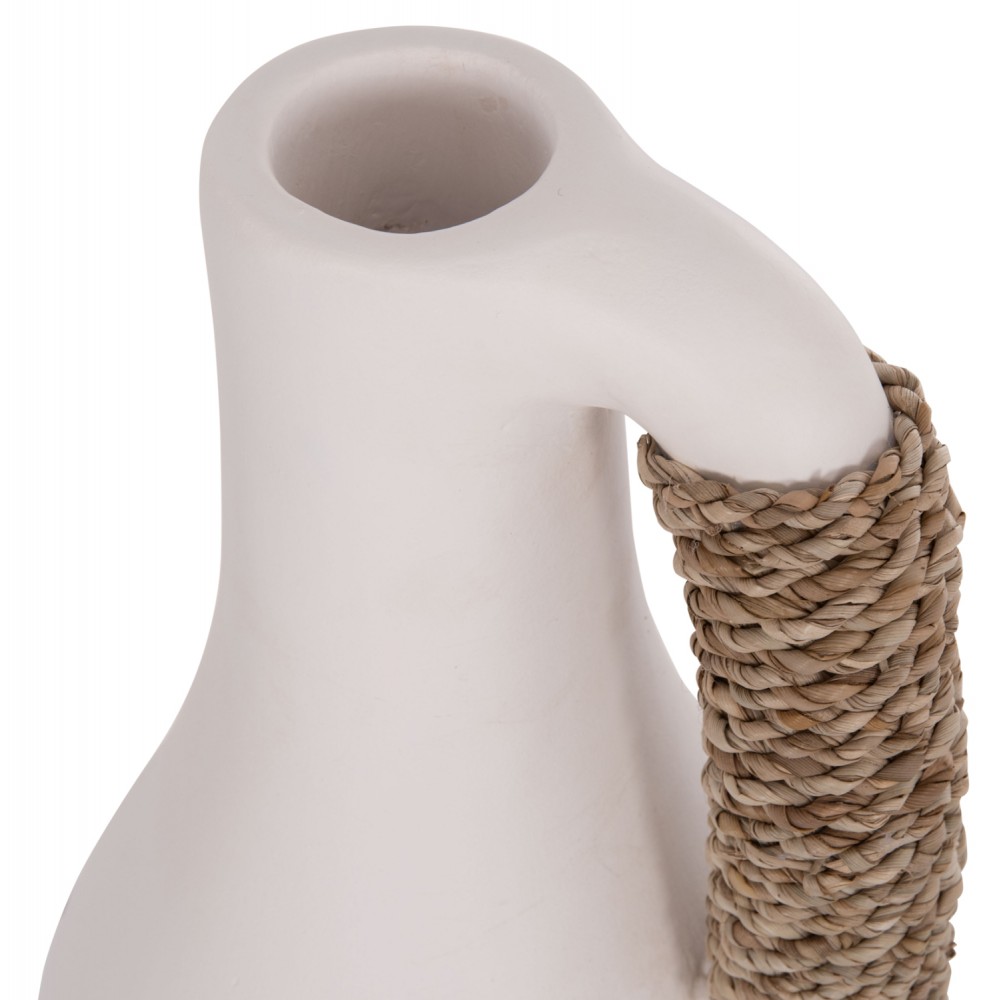 Επιτραπέζιο διακοσμητικό βάζο "CAMMER" από τερακότα σε χρώμα λευκό Φ18x39