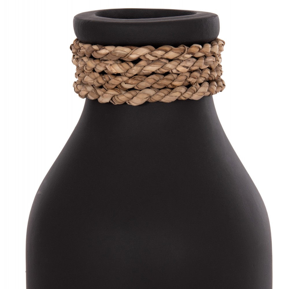 Επιτραπέζιο διακοσμητικό βάζο "CAMMER" από τερακότα σε χρώμα μαύρο Φ13x34