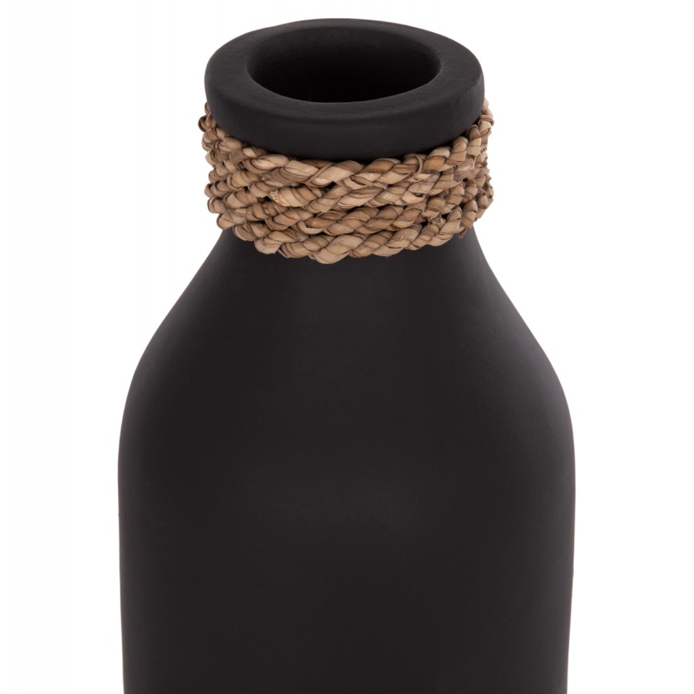 Επιτραπέζιο διακοσμητικό βάζο "CAMMER" από τερακότα σε χρώμα μαύρο Φ13x34