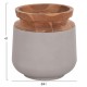 Σετ διακοσμητικά βάζα δαπέδου "LINTER" από από fiber cement/ξύλο σε χρώμα γκρι/φυσικό Φ41x47&Φ34x60