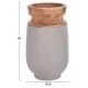 Σετ διακοσμητικά βάζα δαπέδου "LINTER" από από fiber cement/ξύλο σε χρώμα γκρι/φυσικό Φ41x47&Φ34x60