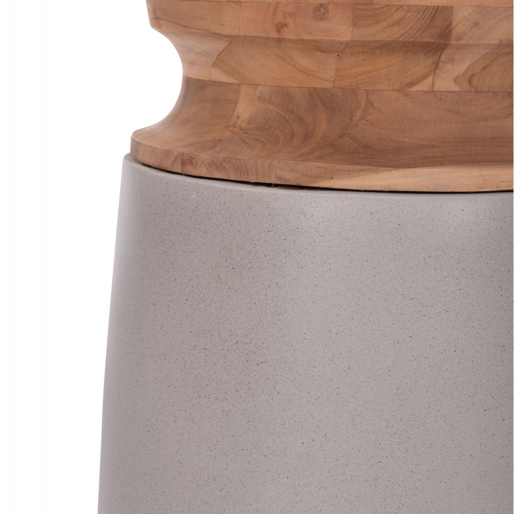Σετ διακοσμητικά βάζα δαπέδου "LINTER" από από fiber cement/ξύλο σε χρώμα γκρι/φυσικό Φ41x47&Φ34x60