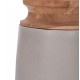Σετ διακοσμητικά βάζα δαπέδου "LINTER" από από fiber cement/ξύλο σε χρώμα γκρι/φυσικό Φ41x47&Φ34x60