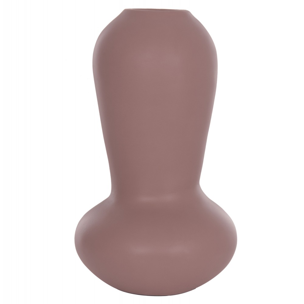 Επιτραπέζιο διακοσμητικό βάζο "CHELIN" από τερακότα σε χρώμα μωβ Φ22x37