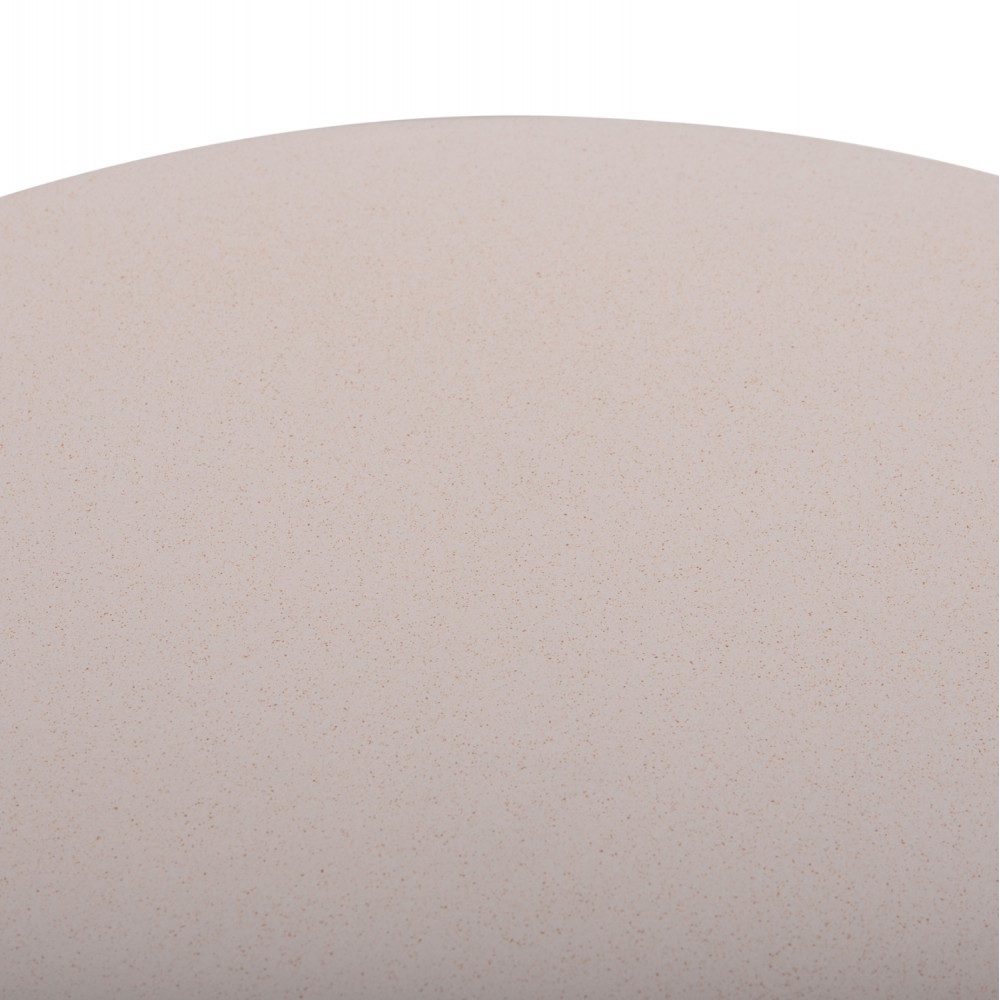 Τραπέζι τραπεζαρίας "PRILEP" από fiber cement/rattan σε χρώμα λευκό/φυσικό Φ60x76.5