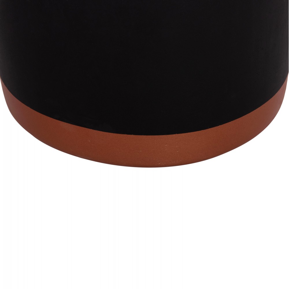 Γλάστρα "TRYLL" από fiber cement/σχοινί σε χρώμα μαύρο/μπρονζέ Φ31x31