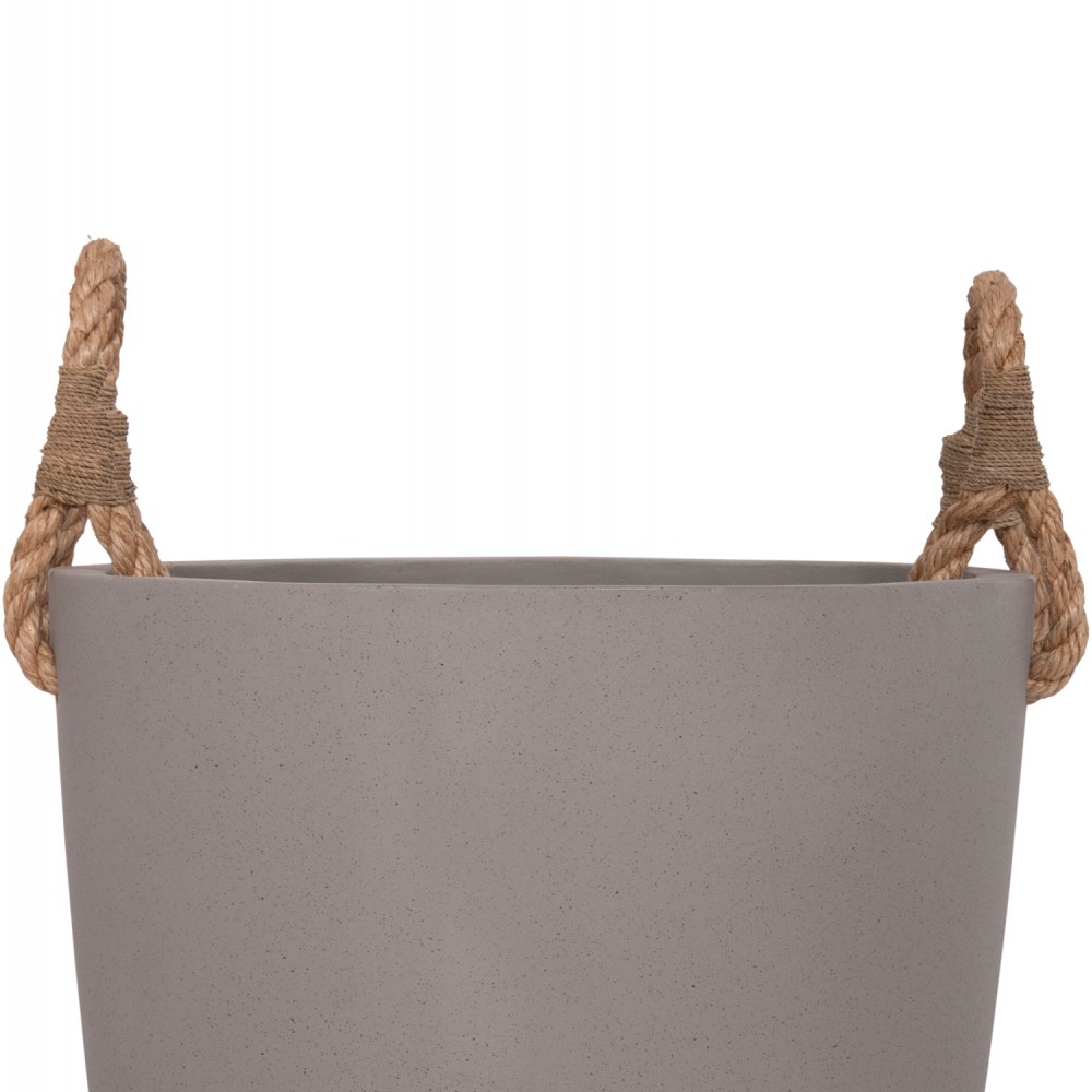 Γλάστρα "TRYLL" από fiber cement/σχοινί σε χρώμα γκρι/μαύρο Φ40x25.5