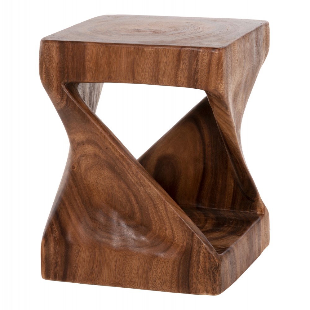 Σκαμπό "GEBO" από ξύλο σε χρώμα καρυδί 35x35x46.5