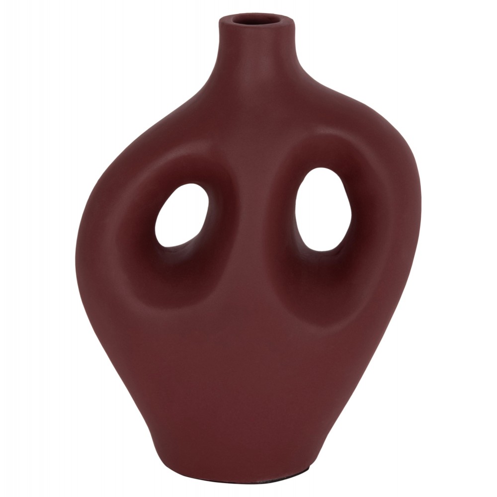 Διακοσμητικό βάζο "FLIKER" από τερακότα σε χρώμα βυσσινί 22.5x12x30