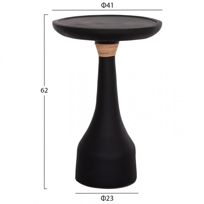 Βοηθητικό τραπέζι "TORG" από fiber cement σε χρώμα μαύρο Φ41x62