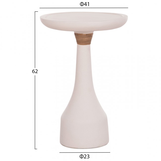 Βοηθητικό τραπέζι "TORG" από fiber cement σε χρώμα λευκό Φ41x62