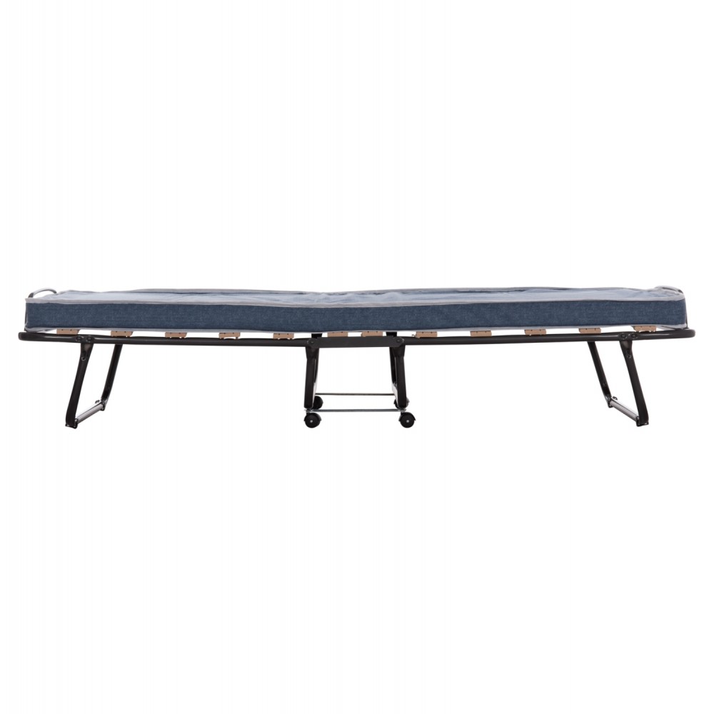 Κρεβάτι-ράντζο "SLADE" από μέταλλο με ρόδες και στρώμα 80x183x37.5