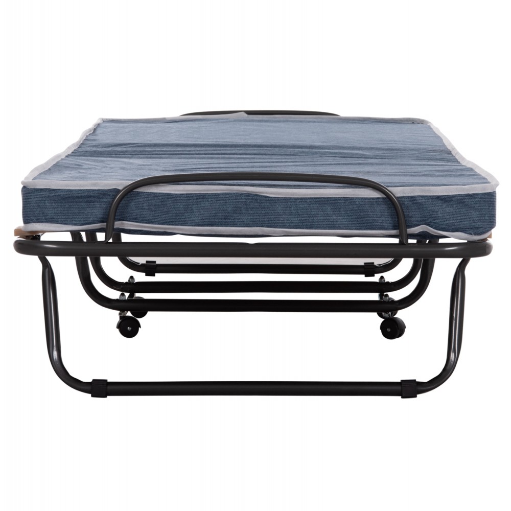 Κρεβάτι-ράντζο "SLADE" από μέταλλο με ρόδες και στρώμα 80x183x37.5