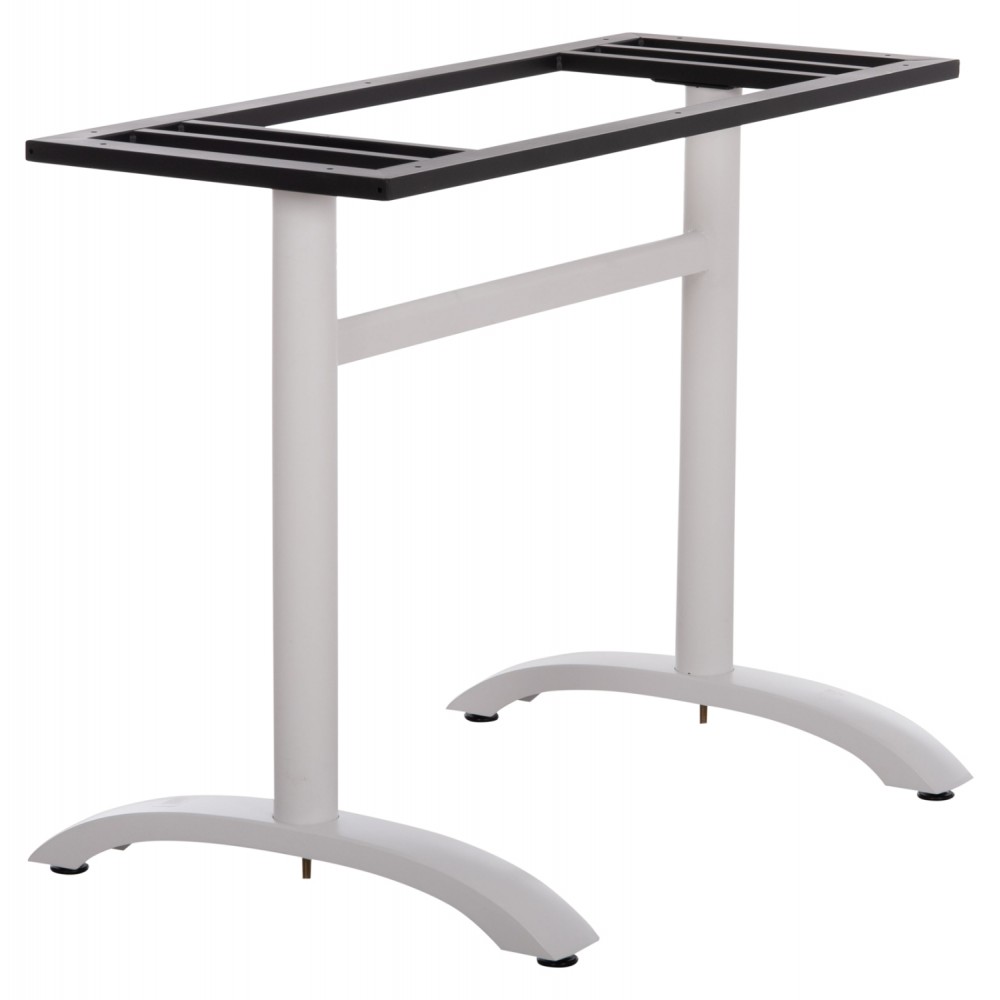 Βάση τραπεζιού διπλή από μέταλλο σε χρώμα λευκό 100x60x73