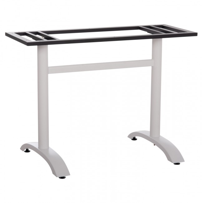 Βάση τραπεζιού διπλή από μέταλλο σε χρώμα λευκό 100x60x73