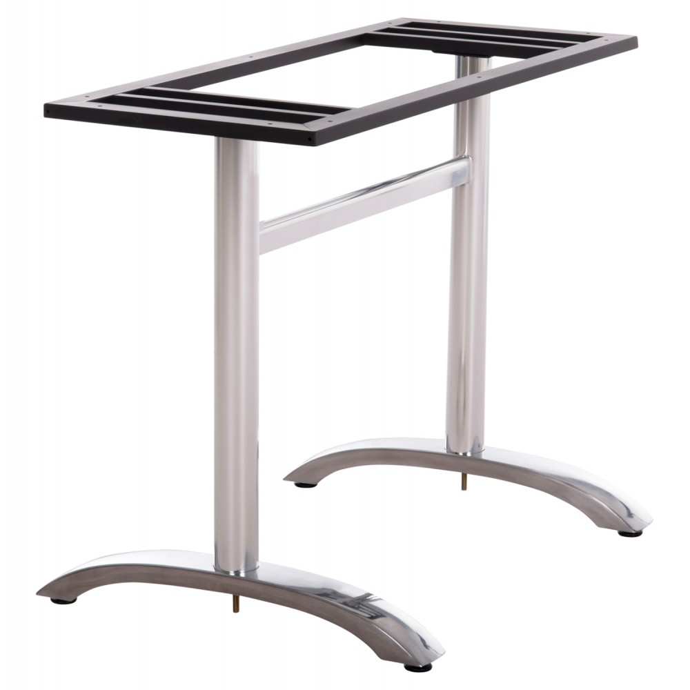 Βάση τραπεζιού διπλή από μέταλλο σε χρώμα χρωμίου 100x60x73