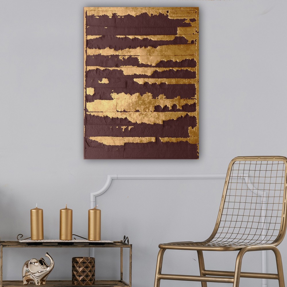 Πίνακας τοίχου "GOBI" σε εκτυπωμένο καμβά σε χρώμα μαύρο/χρυσό 98x2.5x68