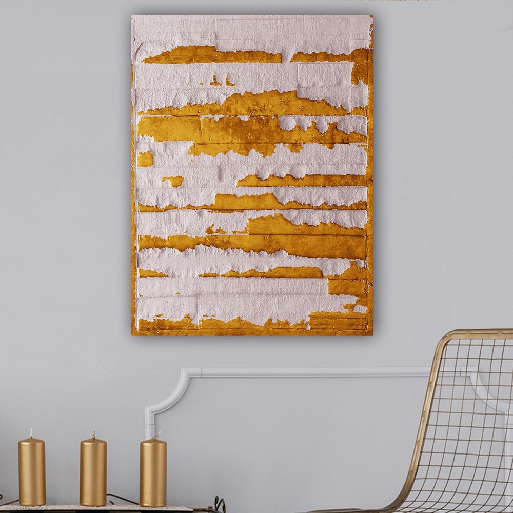 Πίνακας τοίχου "GOBI" σε εκτυπωμένο καμβά σε χρώμα εκρού/χρυσό 98x2.5x68