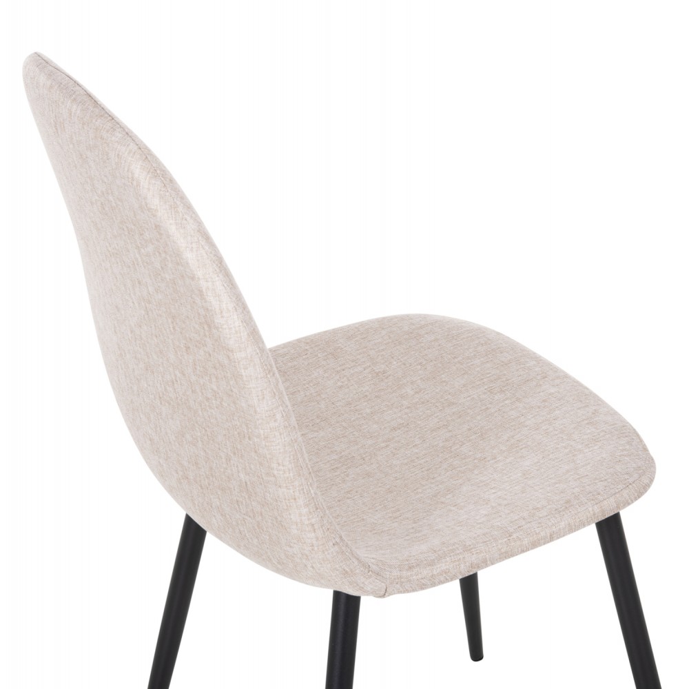 Σετ τραπεζαρίας "RAVEN" 5τμχ από κεραμικό/μέταλλο/ύφασμα σε χρώμα λευκό/μαύρο/μπεζ 120x70x73