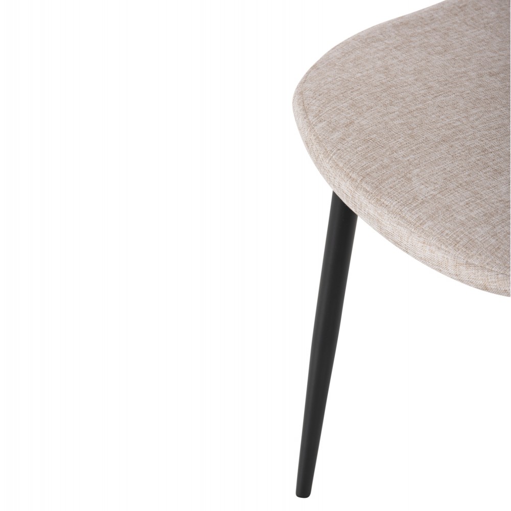 Σετ τραπεζαρίας "RAVEN" 5τμχ από κεραμικό/μέταλλο/ύφασμα σε χρώμα λευκό/μαύρο/μπεζ 120x70x73