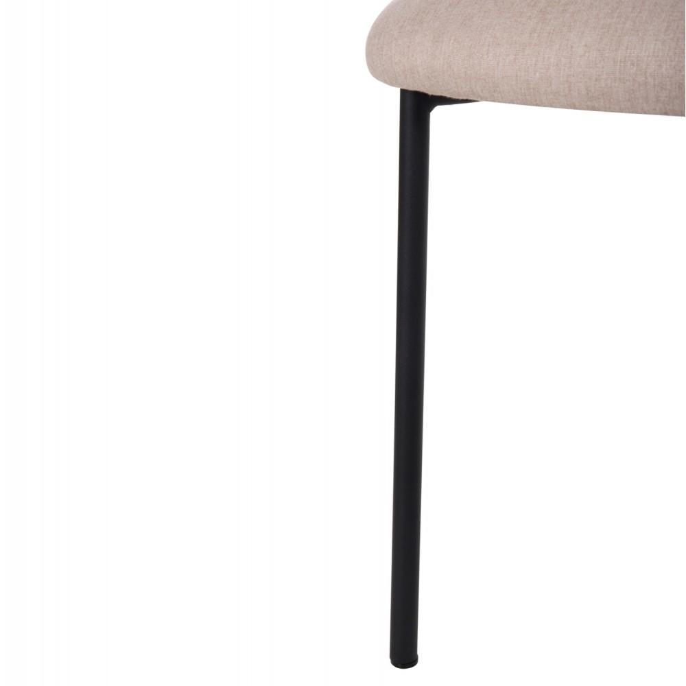 Σετ τραπεζαρίας "RAVEN" 5τμχ από κεραμικό/μέταλλο/ύφασμα σε χρώμα λευκό/μαύρο/μπεζ 160x80x74