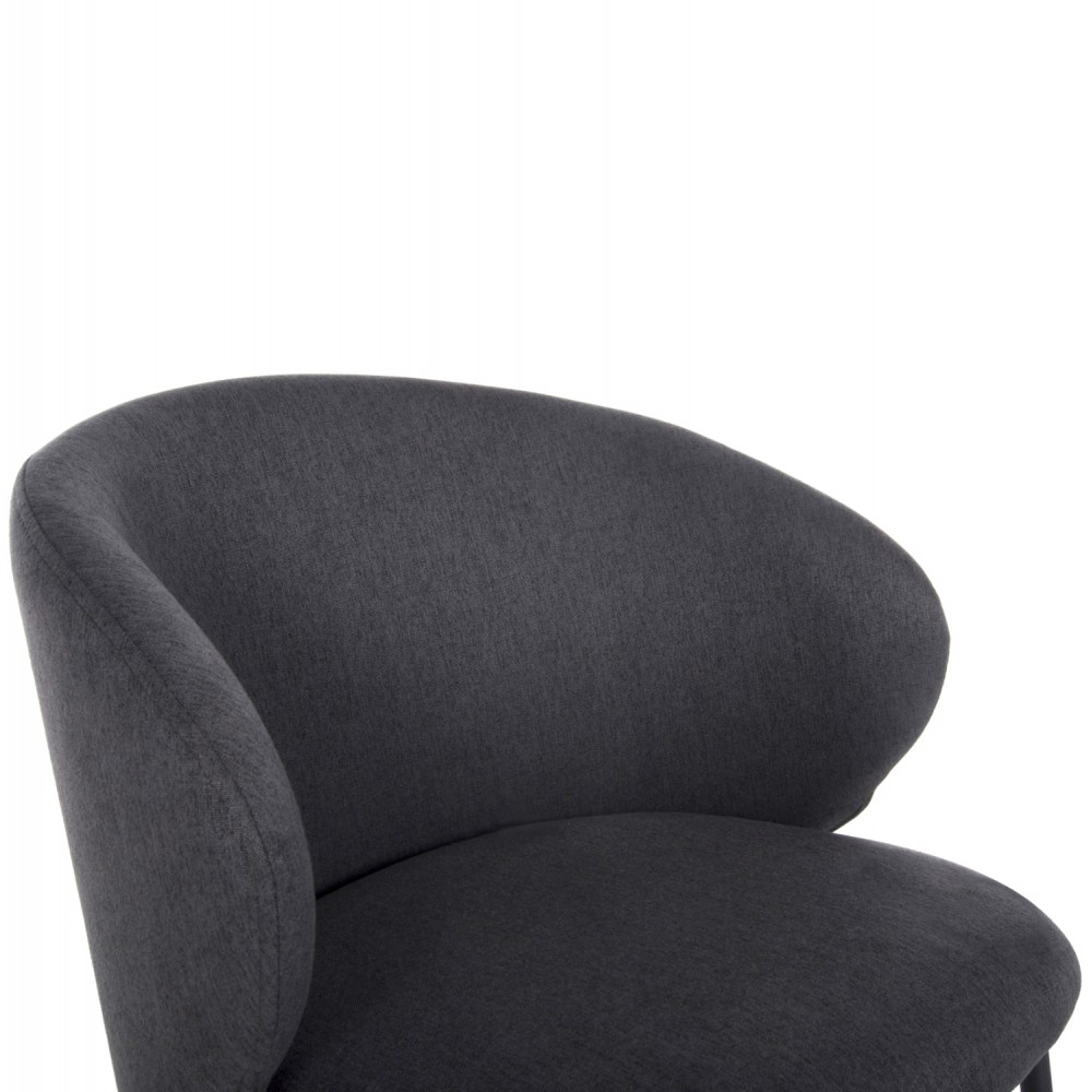 Σετ τραπεζαρίας "RAVEN" 5τμχ από κεραμικό/μέταλλο/ύφασμα σε χρώμα μαύρο μαρμάρου/γκρι 160x80x74